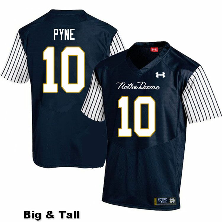 Men's NCAA Notre Dame Fighting Irish #10 Drew Pyne Stitched College Under Armour Authentic Navy Big & Tall Alternate Football Jersey ZD10Z34LG